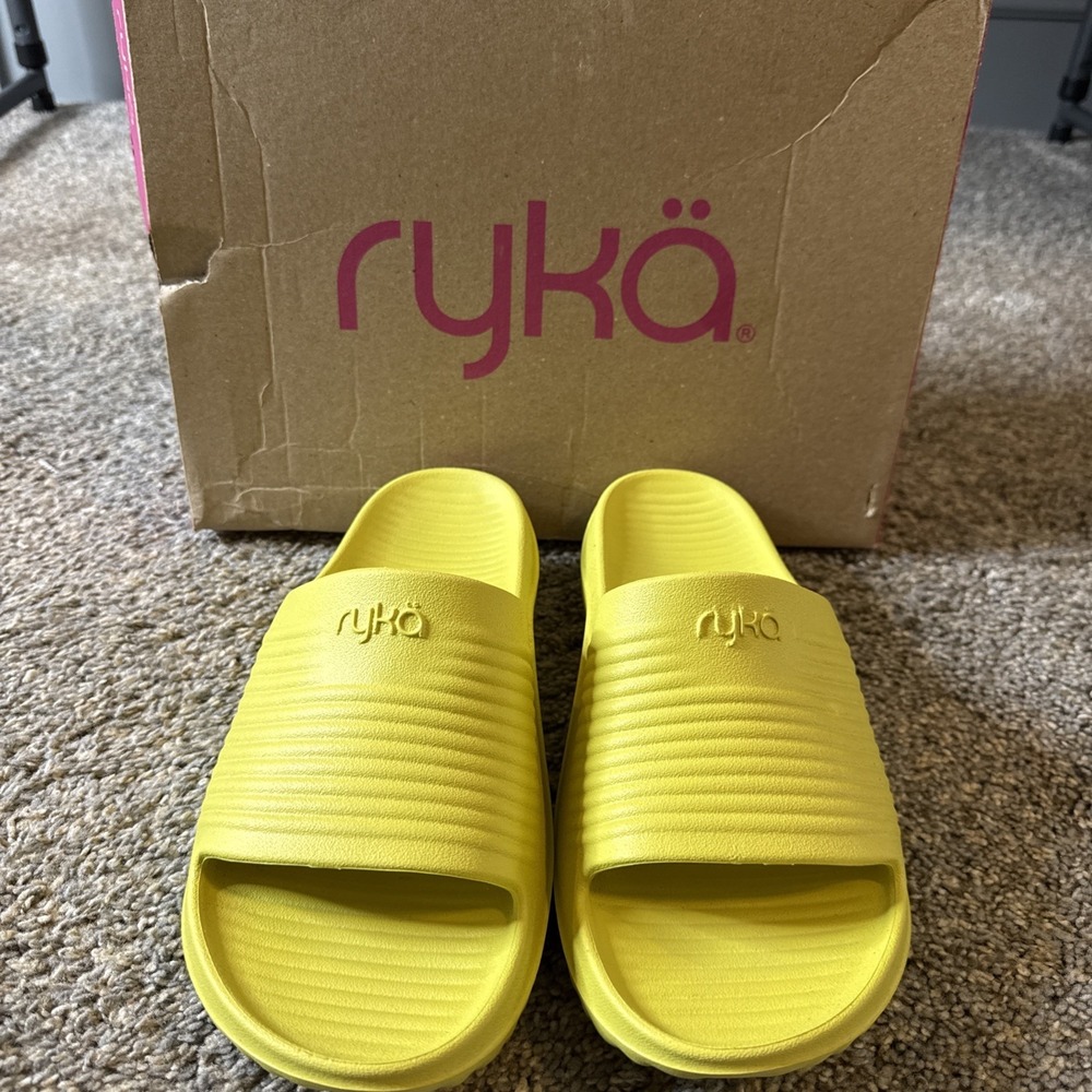 Ryka Women's Echo Recovery Slides Yellow Size 9.5